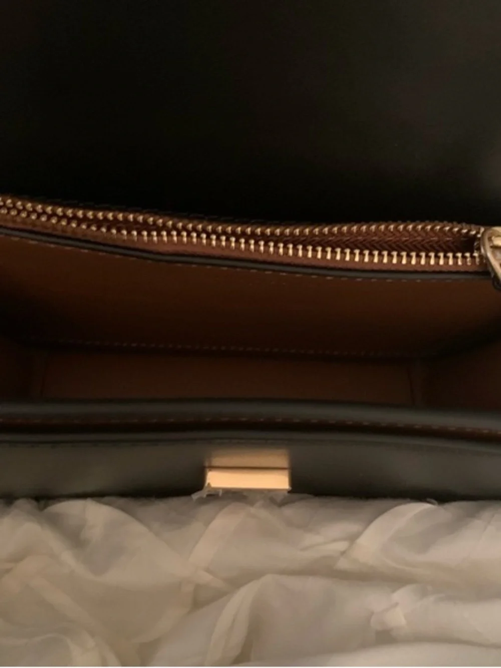 Tory Burch Black Leather Shoulder Bag with Gold Logo